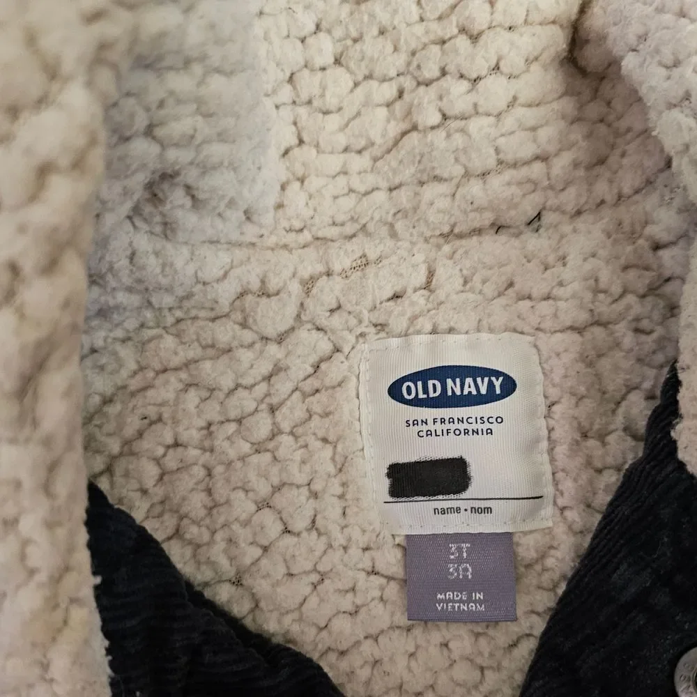 Old Navy Kids Corduroy Jacket - Navy and Cream